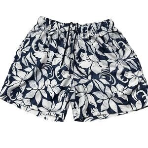 Op Board Shorts Men Size L Blue White Hawaiian Aloha Swim Beach Vacation Summer